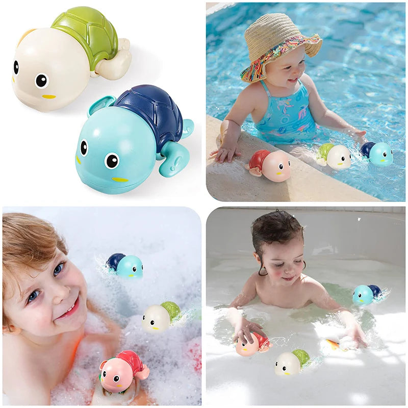 Baby Bath Toys Cute Cartoon Tortoise Whale Animal Toddler Water Toy Infant  Swim Chain Clockwork Summer Time Kids Gifts Toy Water