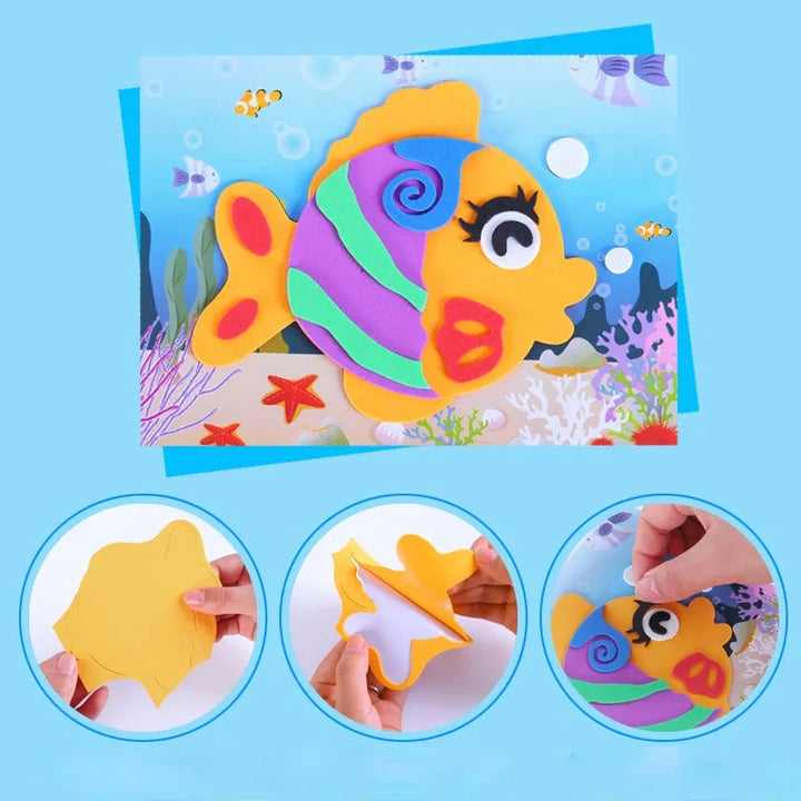 10Pcs DIY Creative Cartoon Animal Foam Sticker Puzzle - Early Learning Educational Toys