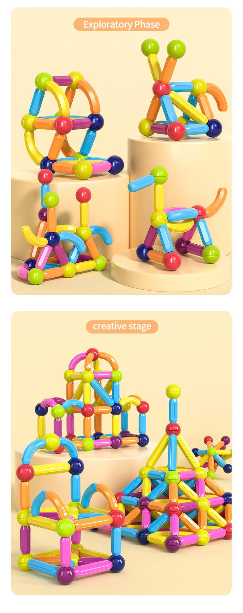 Montessori Kids Magnetic Construction Set & Balls - MotherlyEase