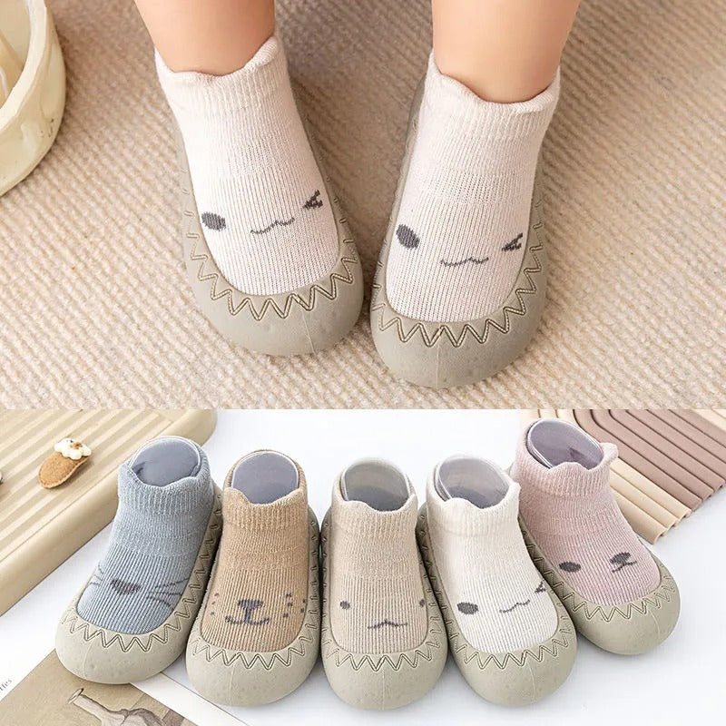 First Steps Infant Socks Shoes - Easy Slip On Baby First Walker Shoes